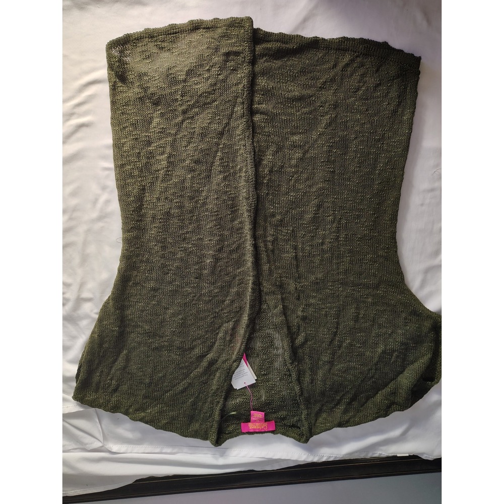 Catherine Catherine Malandrino Grape Leaf Green Knit Open Cardigan XS MC000207NR